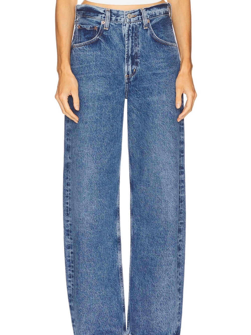 Agolde Wide-Leg Low Curve Jeans in myth